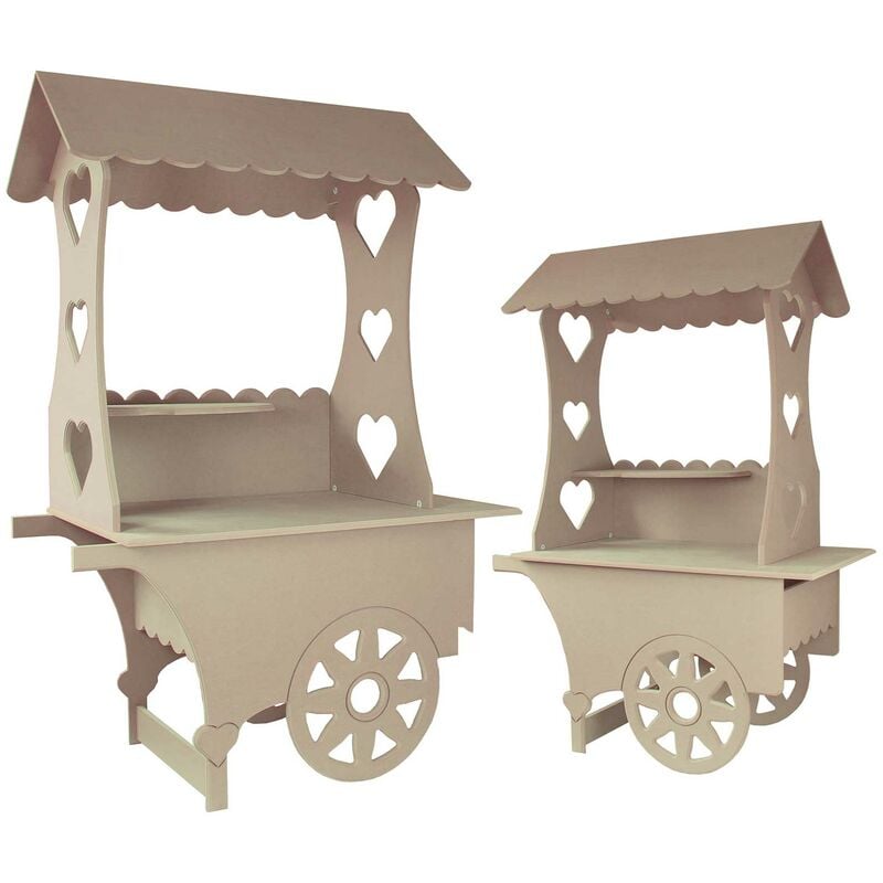 Monster Shop - KuKoo Lot de 2 Chariots Présentoirs de Friandises, Porte Bonbons et Cadeaux d'Invités de Mariage, Stand à Friandises pour les Fêtes