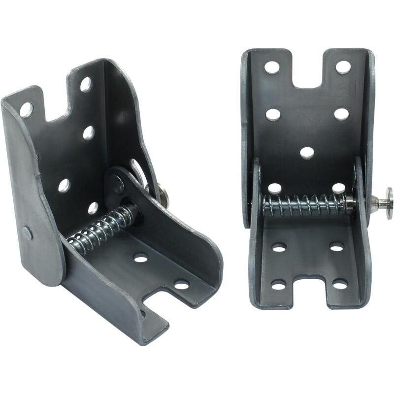 Lot de 2 charnières à 90 degrés robustes, argentées, autobloquantes, pour établi pliant, pour table, pieds pliants, lits, meubles