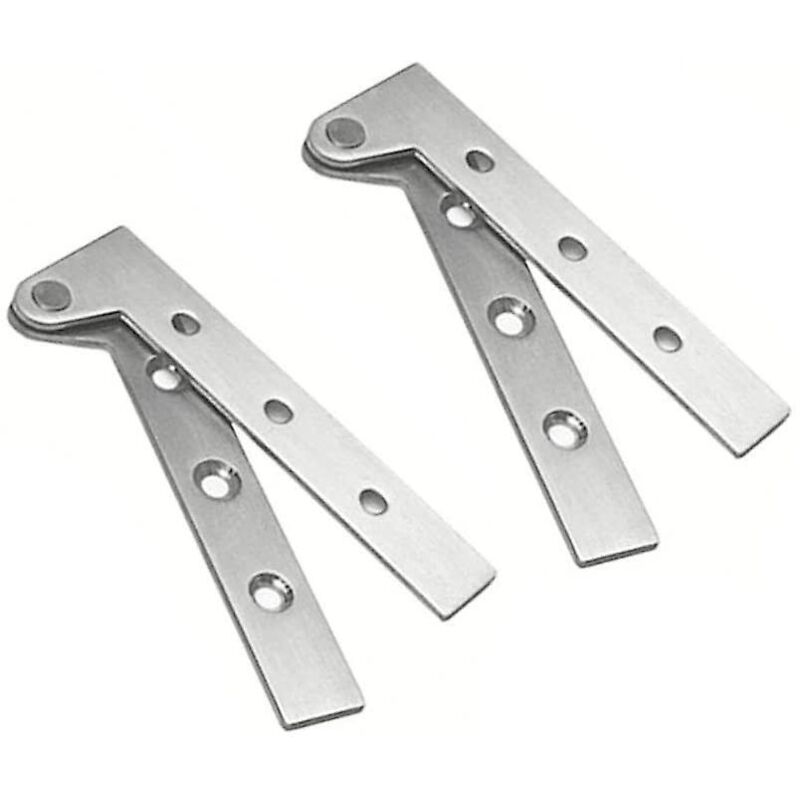 Ahlsen - Lot de 2 charnières à pivot de porte cachées en acier inoxydable, rotation à 360 degrés, charnières à couteau décalées de 4 pouces,