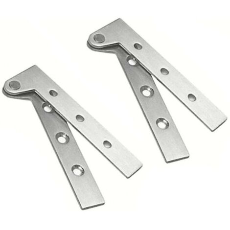 Lot de 2 charnières à pivot de porte cachées en acier inoxydable, rotation à 360 degrés, charnières à couteau décalées de 4 pouces, charnière à pivot dissimulée, argent brossé
