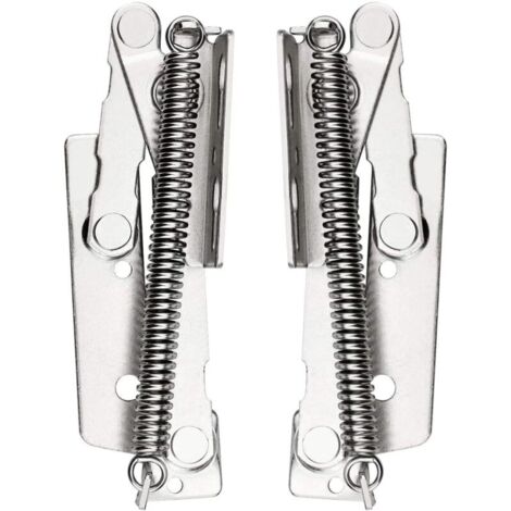 Lot de 2 charnières à ressort pour canapé-lit pliant – Acier inoxydable nickelé – Charge 10 kg – Angle d'ouverture 80°