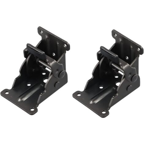 Lot de 2 charnières autobloquantes pour pieds de table rabattables, 0 - 90° (Noir), avec 20 vis