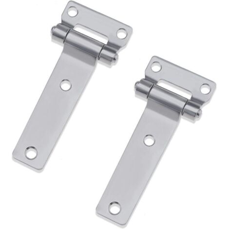 Lot de 2 charnières de conteneur en T en acier inoxydable 304 pour camion, fourgon, caravane, 135 mm-Crezuo