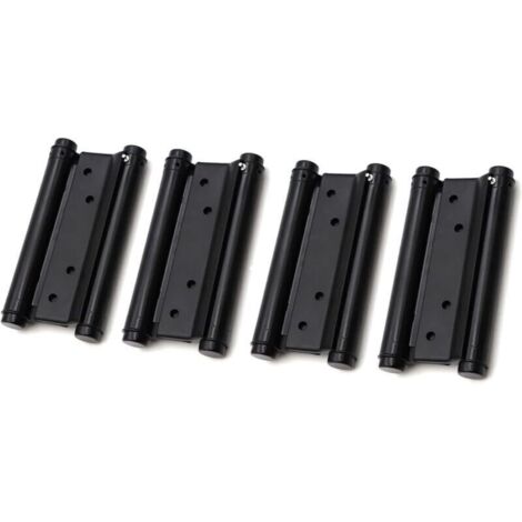 Lot de 2 charnières de porte à double action en acier inoxydable noir 76 mm Charge 22 kg par charnière Épaisseur de porte 20-31 mm