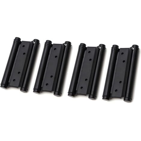 Lot de 2 charnières de porte à double action en acier inoxydable noir 76 mm – Charge 22 kg par charnière – Épaisseur de porte 20-31 mm