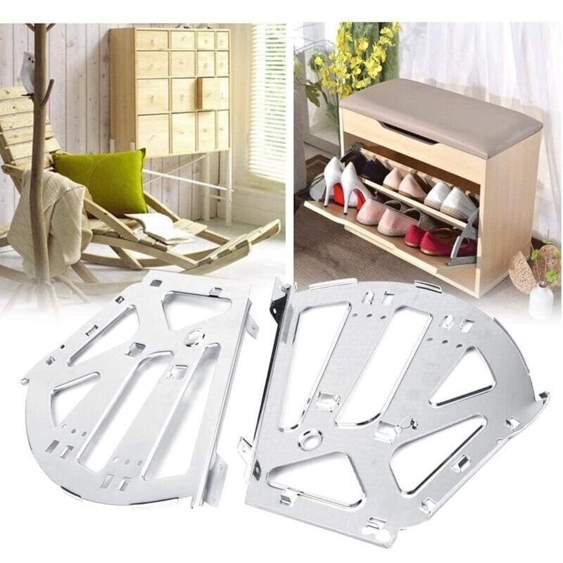 Lot de 2 charnières de rechange en acier inoxydable pour tiroirs de meubles à chaussures, avec supports pivotants, convenant à la cuisine, au salon,