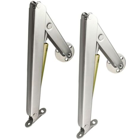 Lot de 2 Charnières de Support de Couvercle à Fermeture Douce, Vérins à Gaz Robustes avec Ressort à Gaz Sécuritaire, Tige Hydraulique avec Amortisseur Tampon pour Boîte (150N)