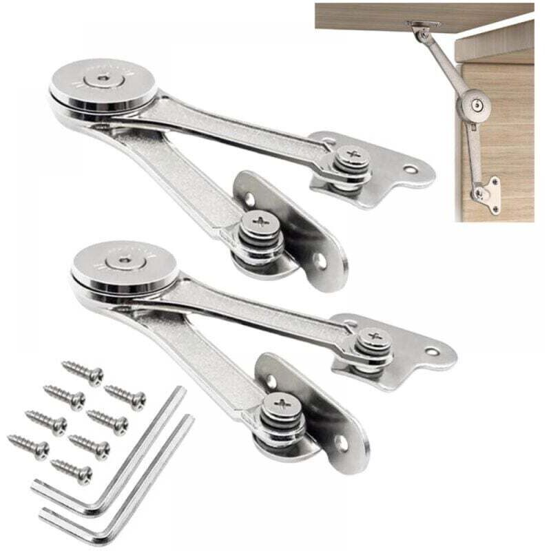 Lot de 2 charnières de support réglables en alliage de zinc pour porte d'armoire, boîte de rangement en bois, porte de meuble de cuisine