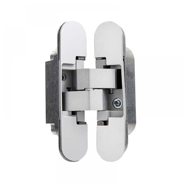 Lot de 2 Charnières invisibles pour portes - Pour portes lourdes - Charge de 40 kg - Ouverture de 180º - Zamak