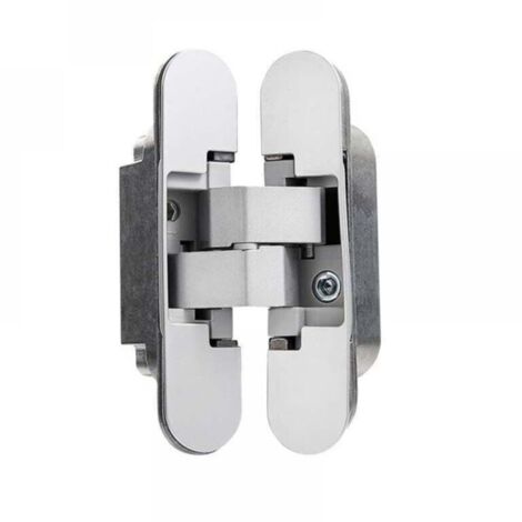 Lot de 2 Charnières invisibles pour portes - Pour portes lourdes - Charge de 40 kg - Ouverture de 180º - Zamak-Crezuo