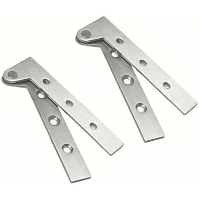Lot de 2 charnières pivotantes dissimulées en acier inoxydable, rotation à 360 degrés, charnières à couteau décalées de 4 pouces, charnière pivotante