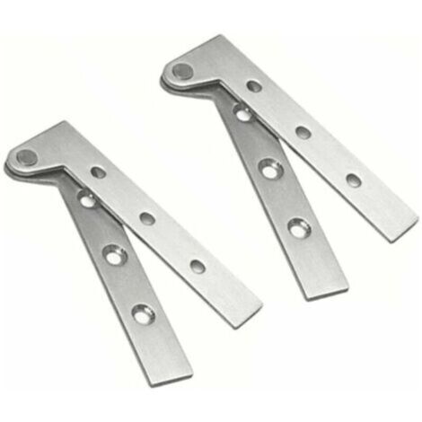 Lot de 2 charnières pivotantes dissimulées en acier inoxydable, rotation à 360 degrés, charnières à couteau décalées de 4 pouces, charnière pivotante dissimulée, argent brossé,