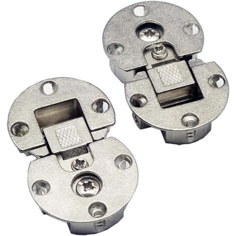 Lot de 2 charnières pliables réglables et cachées à 90 degrés pour meubles - Charnière de table spéciale autoportante - Charnière semi-circulaire en bois pliable pour table ronde