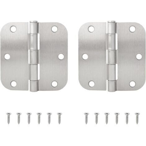 Lot de 2 charnières pliantes robustes en métal noir à 270 degrés for portes intérieures en bois, grandes charnières plates for portes de cuisine, de jardin et d'entrée.(Silver 2pcs)