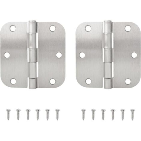 Lot de 2 charnières pliantes robustes en métal noir à 270 degrés for portes intérieures en bois, grandes charnières plates for portes de cuisine, de jardin et d'entrée.(Silver 2pcs)