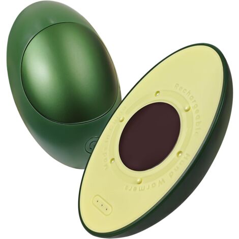 Lot de 2 chauffe-mains rechargeables, chauffe-mains électrique en forme d'avocat 5000 mAh, chauffe-mains réutilisable au format de poche, cadeau chauffant pour les femmes, les hommes, la pêche, le cam