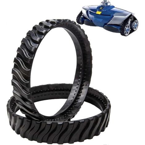 Lot de 2 chenilles de rechange en caoutchouc pour robot nettoyeur de piscine Zodiac, compatibles avec les modèles Zodiac MX8 et MX6.