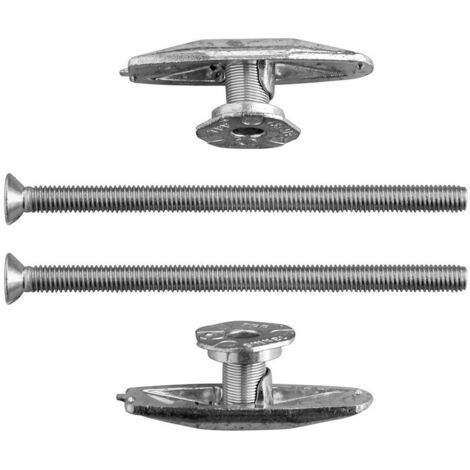 Lot de 2 chevilles à bascule et 2 vis inox compatibles avec tous les abattants OLFA