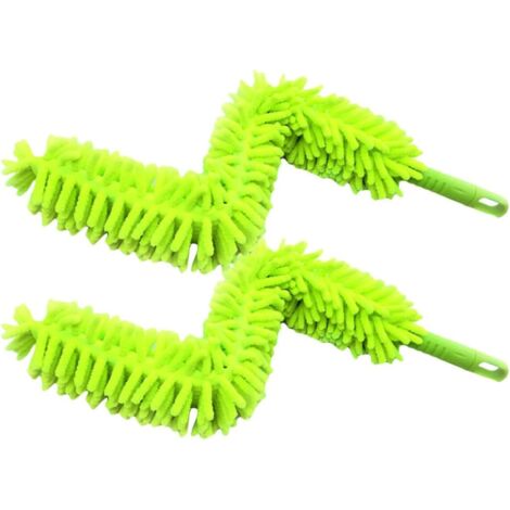 Lot de 2 chiffons à poussière en microfibre chenille pour voiture et meubles