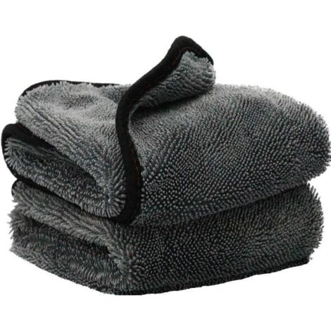 Lot de 2 chiffons de séchage ultra absorbants en microfibre Gris 60 x 50 cm