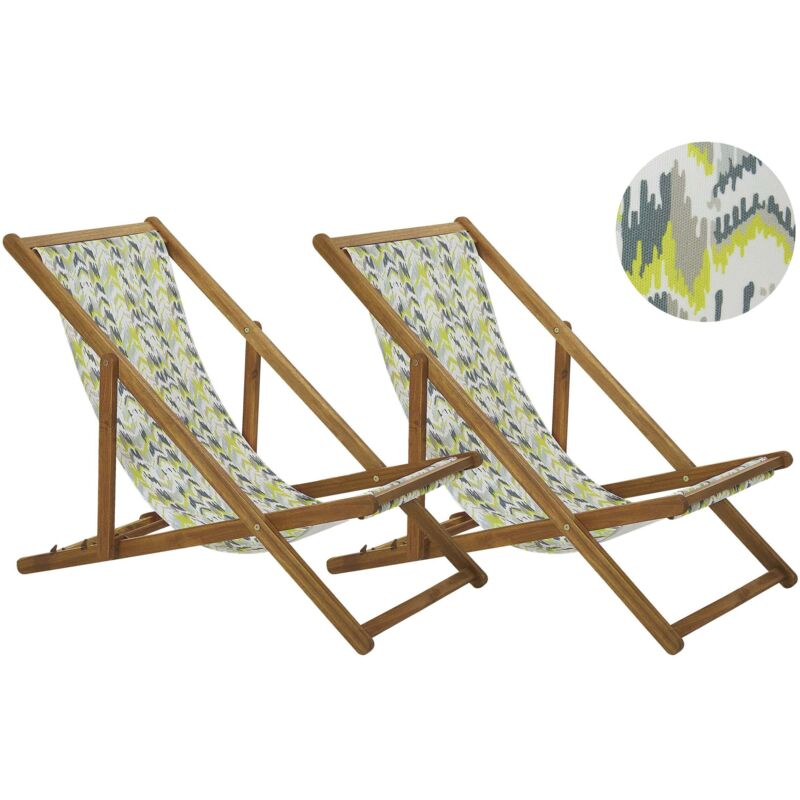 BELIANI Chaise longue en bois solide multicolore