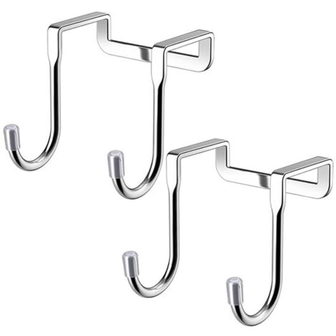 Lot de 2 cintres de porte avec crochets doubles en acier inoxydable 304 en forme de S, crochets de porte robustes, adaptés pour accrocher vêtements, serviettes et manteaux