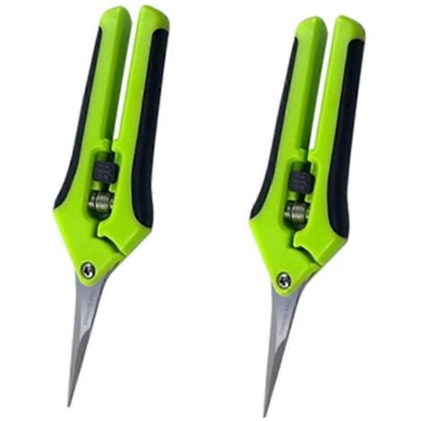 Lot de 2 cisailles de jardin professionnelles manuelles en acier inoxydable pour fleurs et pelouse