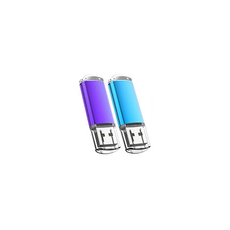 Lot de 2 Cle USB 64 Go Cléf USB 2.0 Flash Drive Stockage Disque Mémoire Stick avec Cordes (Bleu/Violet 64GB)