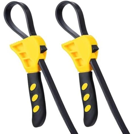 Lot de 2 Clés à Sangle en Caoutchouc, Filtre Huile Clé Sangle, Réglable, 480 mm, pour Réparations Plomberie Pomme Douche Robinet -