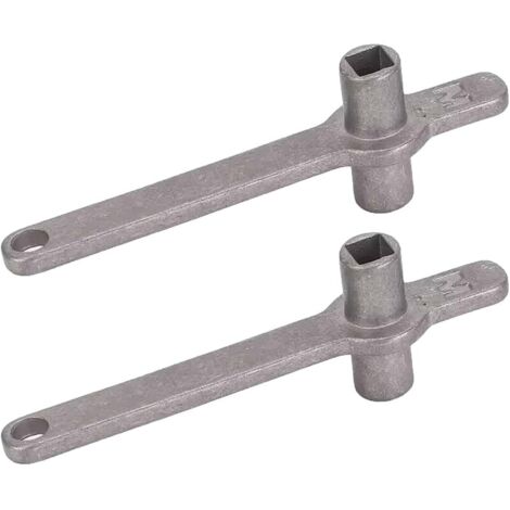 Lot de 2 clés de purge en acier inoxydable de qualité supérieure (carré de 5 mm), outil professionnel pour purger le chauffage