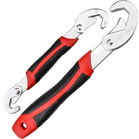 Lot de 2 Clés Réglables, Clé à Molette, Snap Grip Clé Universelle, Serre-Ecrou Multifonctionnelles, Kit de Clés Réglable 22-32mm, 15-32mm, 9-14mm