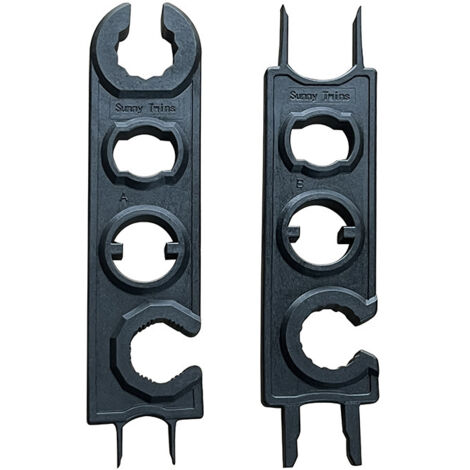 Lot de 2 clés solaires de mise à niveau MC4 - Outil de montage de prise solaire - Clé à douille - Outil de déverrouillage enfichable pour connecteur - Noir