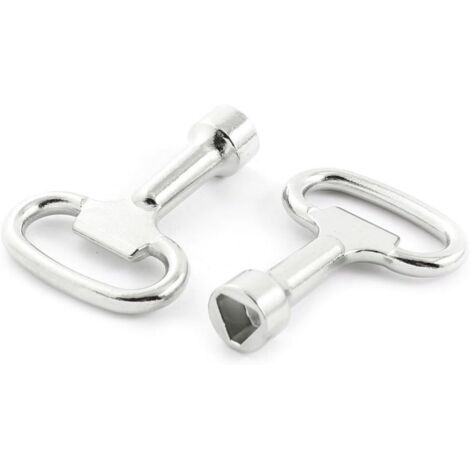 Lot de 2 clés triangulaires en métal pour verrou triangulaire de 8 mm