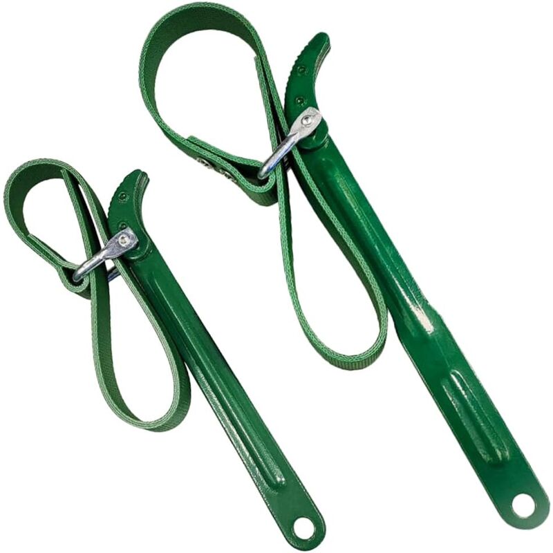 Lot de 2 clés universelles à sangle en caoutchouc, clé à filtre à huile réglable de 30,5 cm et 20,3 cm de diamètre, outil multifonction pour