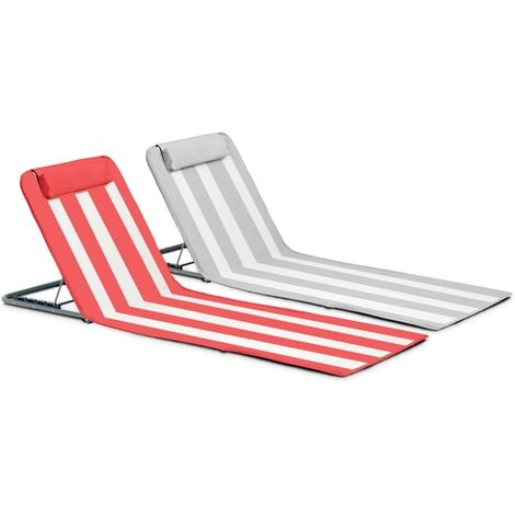 INNOV'AXE Lot de 2 clic clac des plages en textilène rose et gris