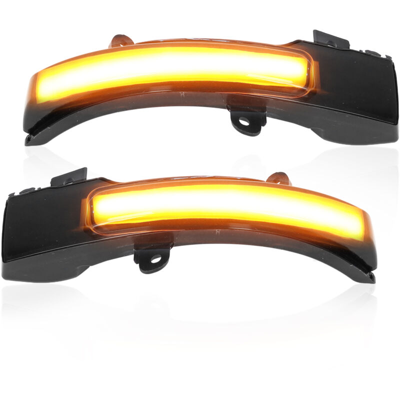 Debuns - Lot de 2 clignotants dynamiques pour rétroviseurs latéraux, verre fumé, gauche/droite, pour Mitsubishi Lancer, Outlander, ASX,de