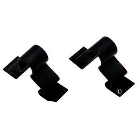 Lot de 2 clips vitre (72X0273) Four, cuisinière ARISTON HOTPOINT, ASKO, ATAG, BLANCO, BRANDT, CAPLE, CDA, CYLINDA, DE DIETRICH, EDESA, FAGOR, MASTERCOOK, NOVY, ORANIER, PELGRIM, SANGIORGIO, SAUTER, SC