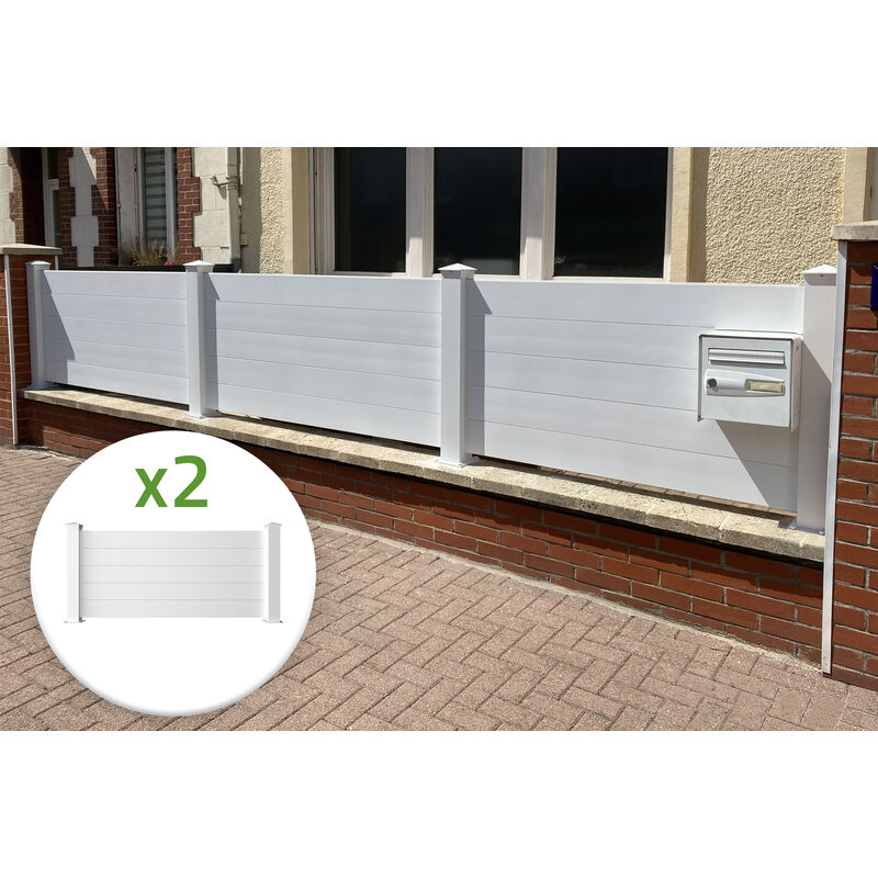 Casanoov - Lot de 2 clôtures aluminium niesen 190x90cm blanc