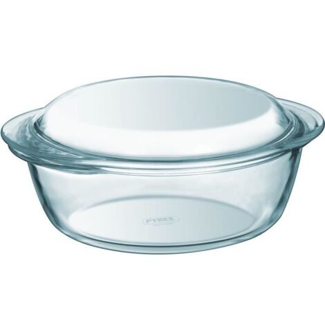 Lot de 2 cocottes - PYREX - Verre - Rond - 2,3 L