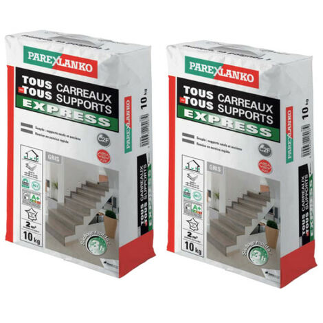 Lot de 2 Colles carrelage PAREXLANKO tous carreaux tous supports express - 10 kg