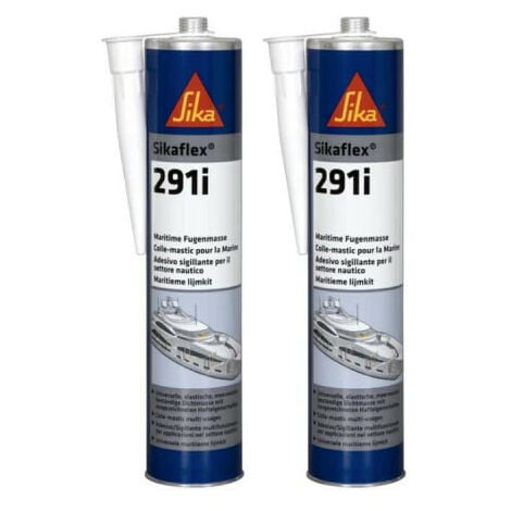 Lot de 2 colles mastic marine SIKA Sikaflex 291i - Blanc - 300ml
