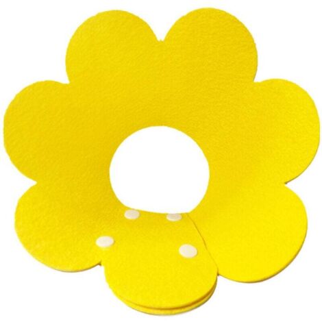 Lot de 2 colliers de convalescence en feutre souple en forme de tournesol pour chats et petits chiens - Colliers post-opératoires réglables (Jaune, plage de réglage 20-24, convient pour 2 à 6 chats)