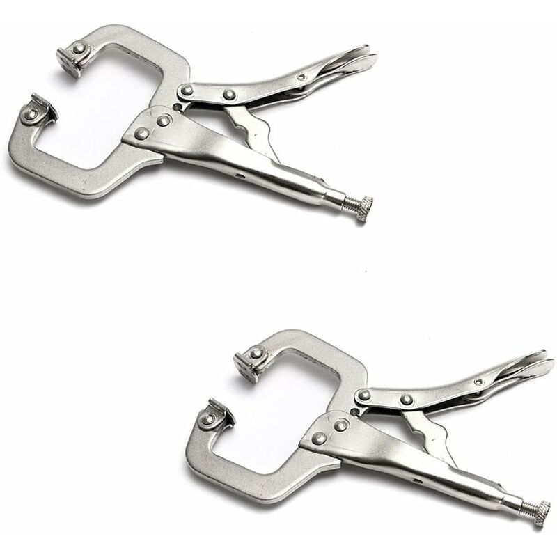 Lot de 2 colliers de serrage de 22,9 cm avec patins pivotants en acier pince étau de soudage