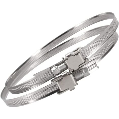 Lot de 2 Colliers de serrage Inox, Réglable 60-110 mm, Pour Tuyau d'évacuation et VMC