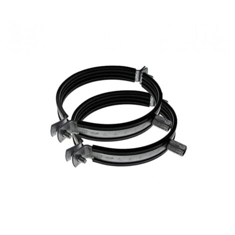 Lot de 2 colliers de serrage pour conduits de ventilation de 100 mm, avec caoutchouc anti-bruit