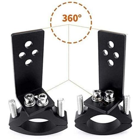 Lot de 2 colliers de serrage pour tube de fourche de moto - Installation horizontale/verticale - Montage de barre lumineuse LED - 22 mm-36 mm