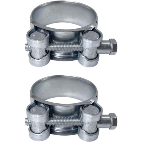 Lot de 2 colliers de serrage renforcés en acier galvanisé pour tuyaux de 44 à 47 mm