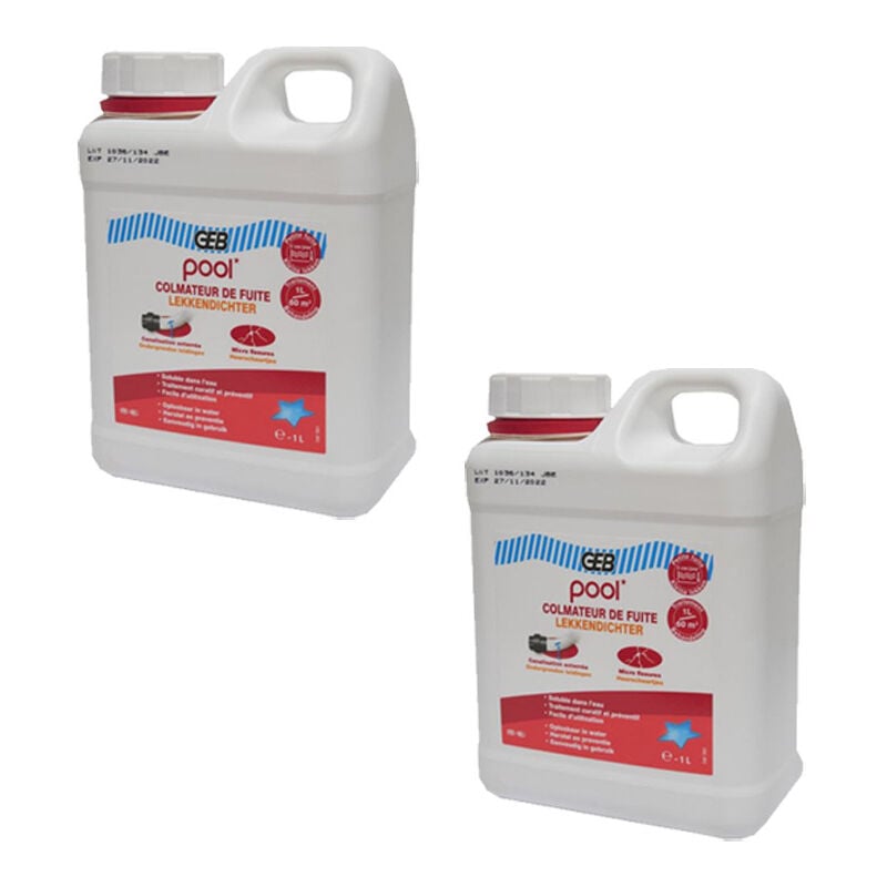 GEB - Lot de 2 Colmateurs de fuites 1L pool