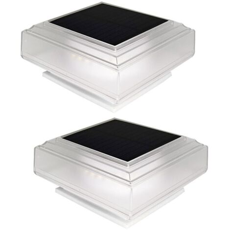 Lot de 2 colonnes solaires givrées Transparentes à lumière Chaude pour extérieur, étanche, Lampe de Paysage, Cour, Jardin, Parc, Villa, Porte, colonnes des Deux côtés, éclairage de clôture de
