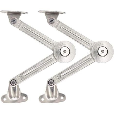 – Lot de 2 compas amortisseurs pour abattants de portes relevables – Alliage de zinc – Charge maximale 18 kg – Angle d'ouverture 75°/90°/110°